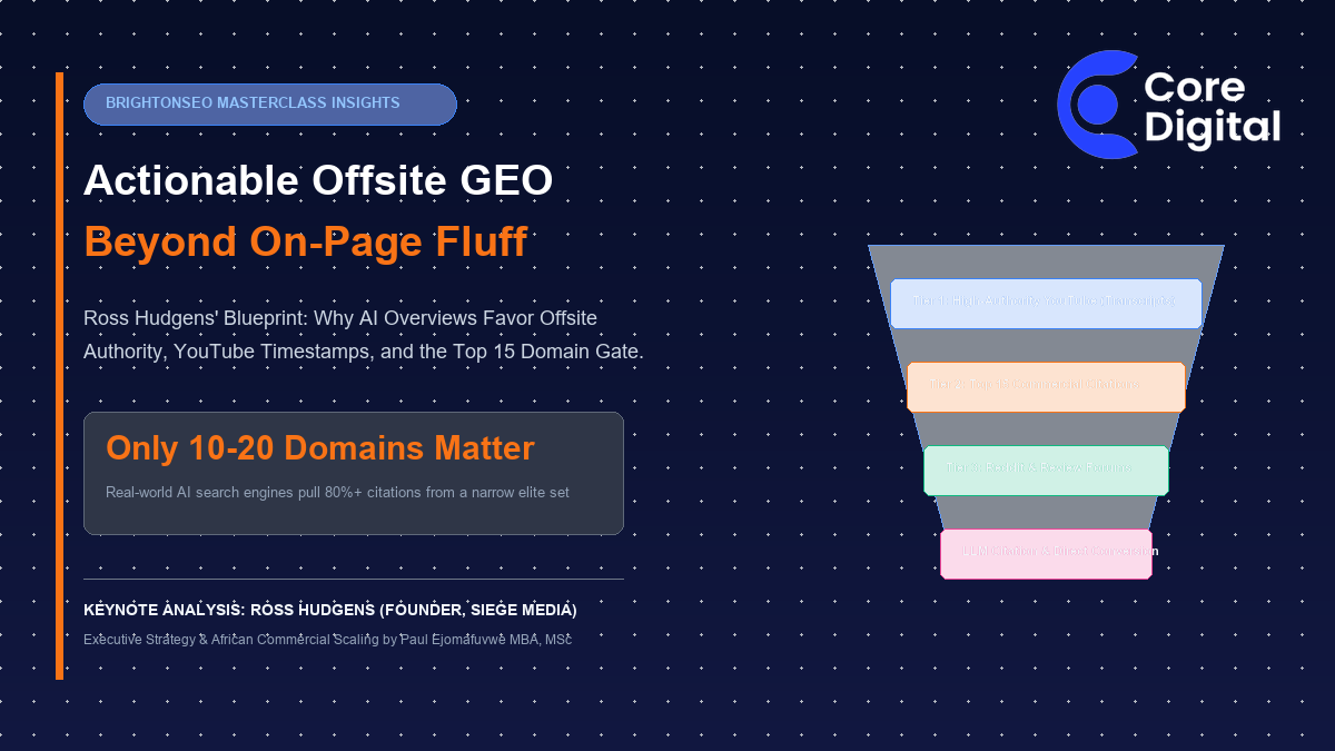Actionable Offsite GEO Ross Hudgens BrightonSEO Analysis Core Digital