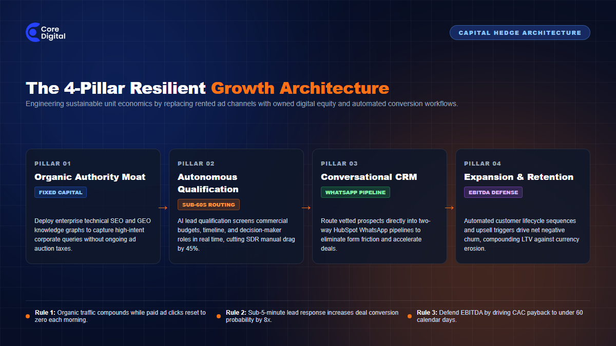 4 Pillar Resilient Inbound Growth Architecture Diagram Core Digital
