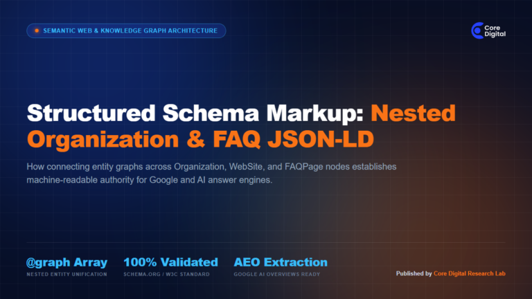 Structured Schema Markup Organization and FAQ JSON-LD Architecture Core Digital