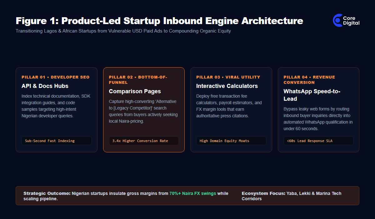 Product Led Startup Inbound Engine Architecture Flowchart Yaba Tech Startups Core Digital
