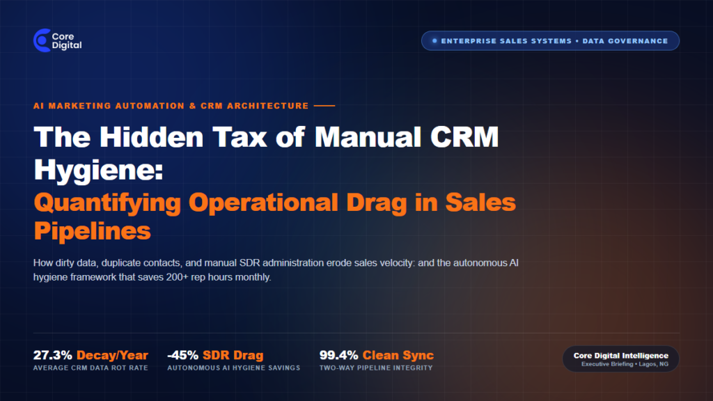 The Hidden Tax of Manual CRM Hygiene Enterprise Sales Productivity