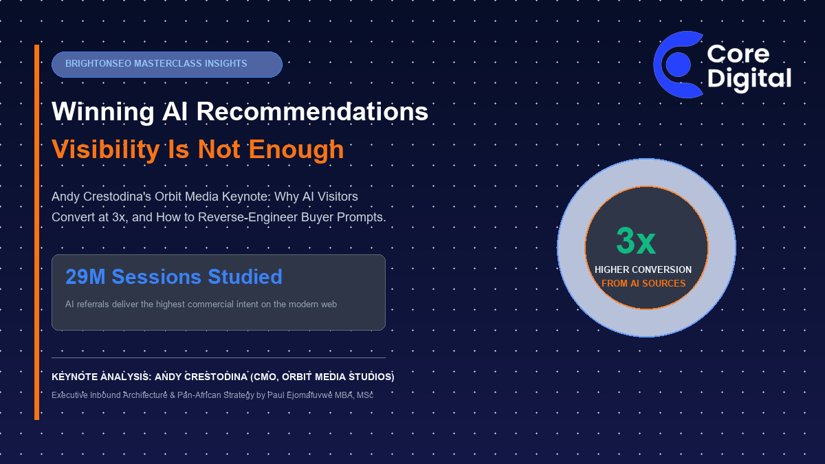 Winning AI Recommendations Andy Crestodina BrightonSEO Analysis Core Digital