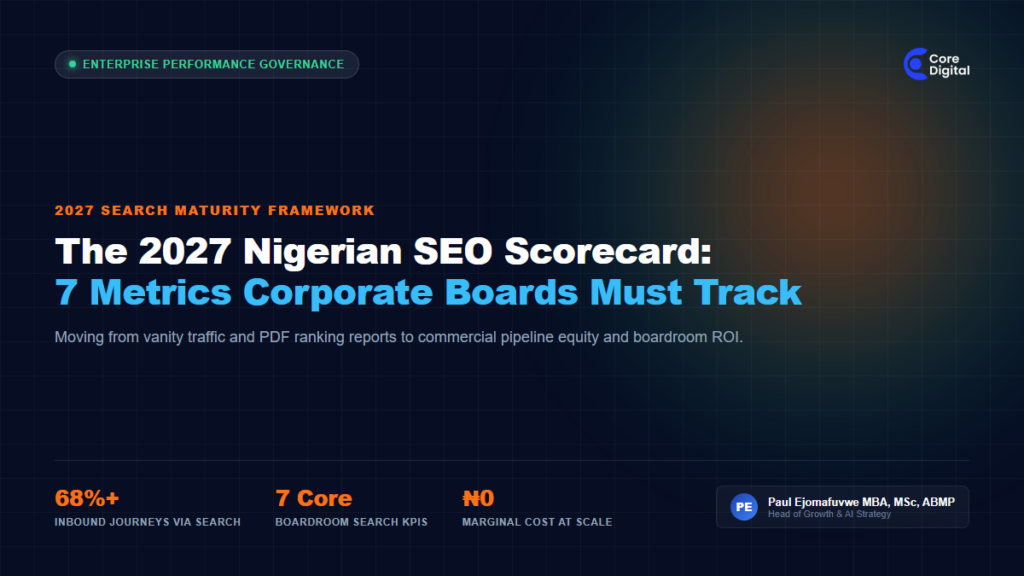 The 2027 Nigerian SEO Scorecard Corporate Governance Core Digital