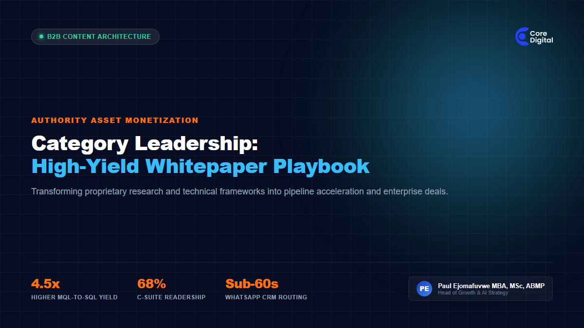 Category Leadership High Yield Whitepaper Playbook B2B Inbound Core Digital