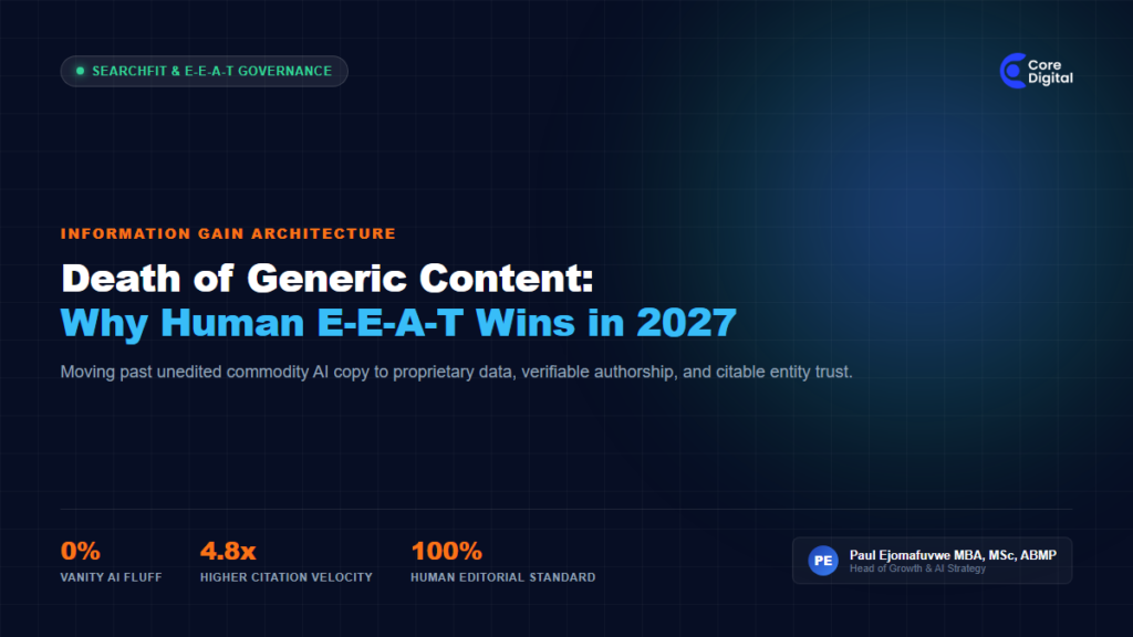 Death of Generic Content Human EEAT Search Engine Optimization Core Digital