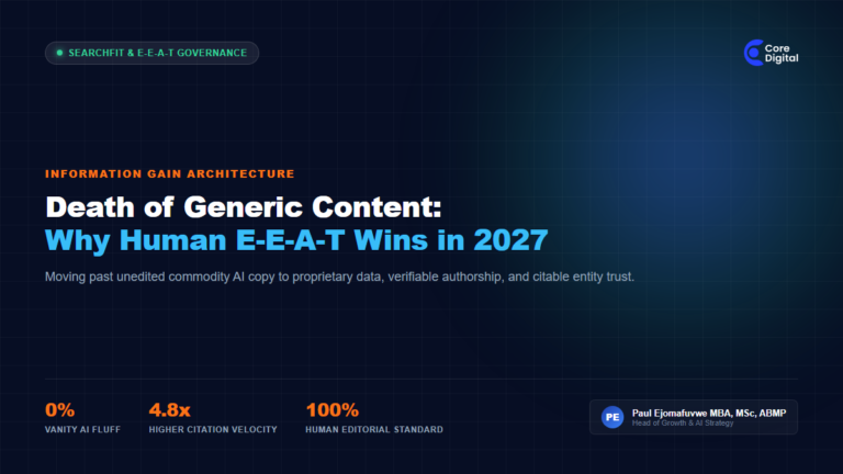 Death of Generic Content Human EEAT Search Engine Optimization Core Digital