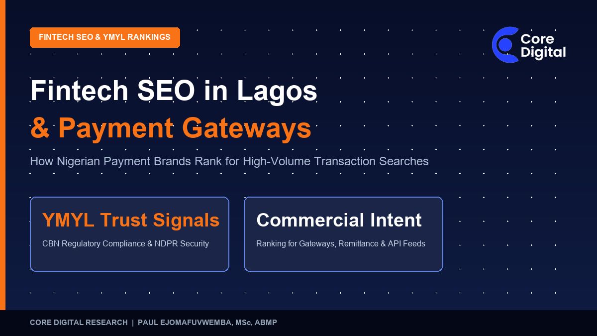 Fintech SEO in Lagos Payment Gateways Treasury Remittance - Core Digital