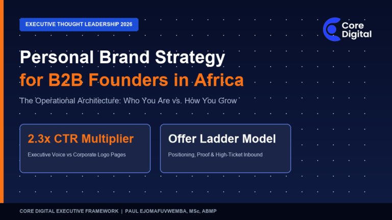 Personal Brand Strategy for B2B Founders in Africa - Executive Positioning and Offer Ladder Architecture