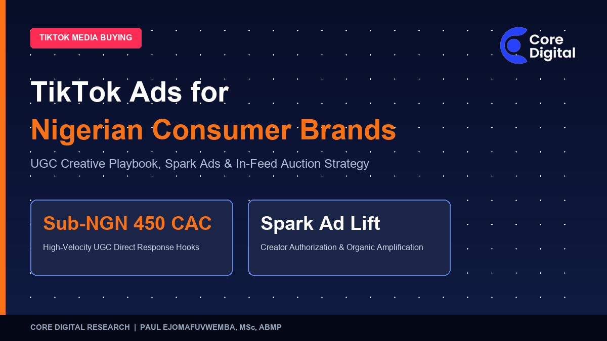 TikTok Ads for Nigerian Consumer Brands - UGC Creative Playbook and Spark Ads